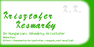 krisztofer kesmarky business card
